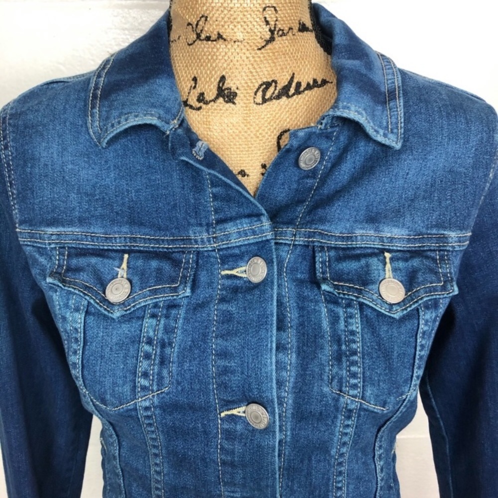Old Navy Denim Jacket Cropped Small Pockets - Picture 2 of 8